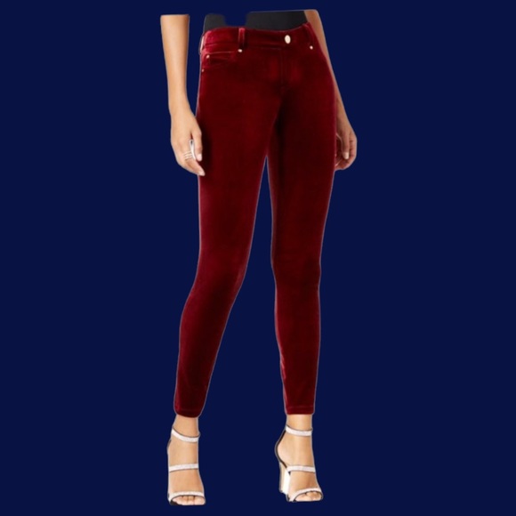 INC Velvet Skinny Pants Wine Burgundy 12 - Picture 1 of 3